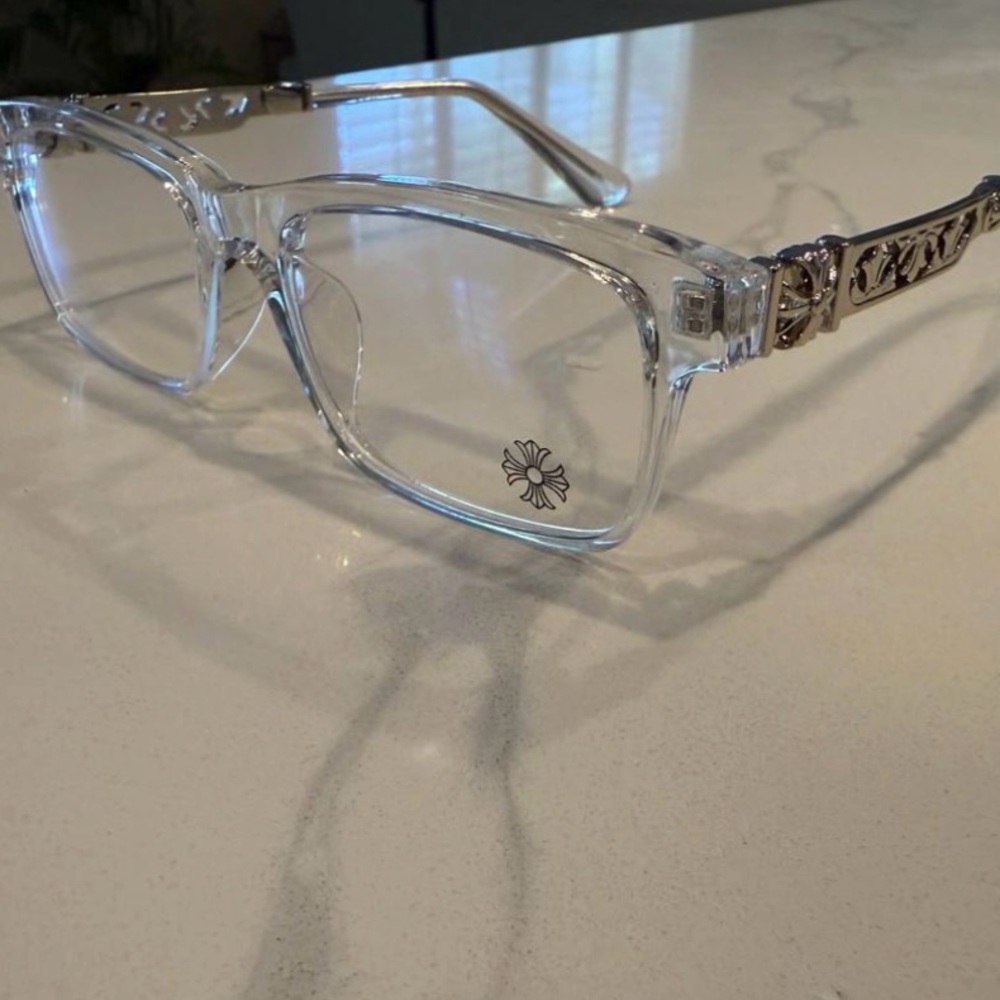Clear Rectangular Glasses with Silver Accents NWT - image 1